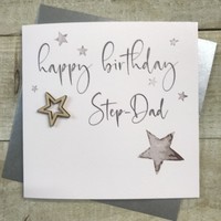 STEP-DAD, SILVER STARS BIRTHDAY CARD (S345)