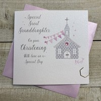 GREAT GRANDDAUGHTER CHRISTENING CHURCH CARD (D115-GGD)