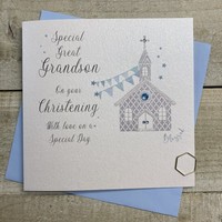 GREAT GRANDSON CHRISTENING CHURCH CARD (D116-GGS)