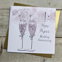 1ST PAPER WEDDING ANNIVERSARY - SPARKLER CARD (DA1)