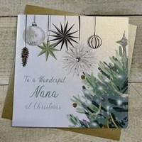 WONDERFUL NANA - CHRISTMAS TREE & BAUBLES CHRISTMAS CARD (C23-102)