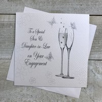 TO A SPECIAL SON & DAUGHTER-IN-LAW ENGAGEMENT, CHAMPAGNE FLUTES (bd3-es - SALE)