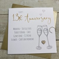 13TH ANNIVERSARY - FLUTES & WOODEN HEART (S110-13X)
