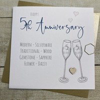 5TH ANNIVERSARY - FLUTES & WOODEN HEART (S110-5X)