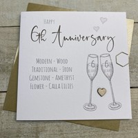6TH ANNIVERSARY - FLUTES & WOODEN HEART (S110-6X)