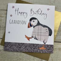 GRANDSON PUFFIN BIRTHDAY CARD (S348-GS)