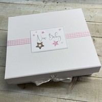 BABY PINK STARS - LARGE KEEPSAKE BOX (SBP2X)