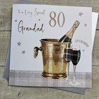 GRANDAD LARGE 80TH  BIRTHDAY, GOLD CHAMPS (XS353-GD80)