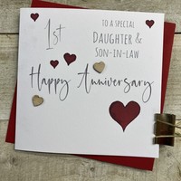 DAUGHTER & SON IN LAW ANNIVERSARY HEARTS CARD (S108-DS1)