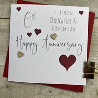 DAUGHTER & SON IN LAW ANNIVERSARY HEARTS CARD (S108-DS6)