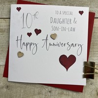 DAUGHTER & SON IN LAW ANNIVERSARY HEARTS CARD (S108-DS10)
