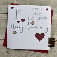 SON & DAUGHTER IN LAW ANNIVERSARY HEARTS CARD (S108-SD1)