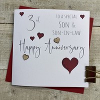 SON & SON IN LAW ANNIVERSARY HEARTS CARD (S108-SS3)