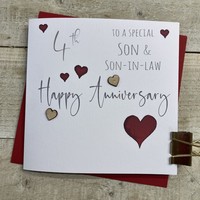 SON & SON IN LAW ANNIVERSARY HEARTS CARD (S108-SS4)