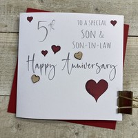 SON & SON IN LAW ANNIVERSARY HEARTS CARD (S108-SS5)