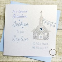 PERSONALISED GRANDSON BLUE BAPTISM CHURCH (P23-16-GS)