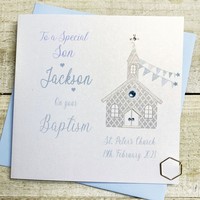 PERSONALISED SON BLUE BAPTISM CHURCH (P23-16-S)