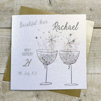 PERSONALISED NIECE 2 COUPE GLASSES ANY AGE (P23-24-NIE)