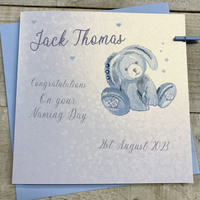 PERSONALISED NAMING DAY BLUE BUNNY (P23-41)