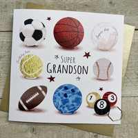 GRANDSON - SPORTS BALLS BIRTHDAY CARD (S367)
