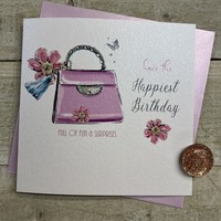 HANDBAG & FLOWERS BIRTHDAY CARD (D230)