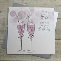 WIFE BIRTHDAY SPARKLER FLUTES LARGE CARD (XD39-BD)