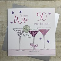 WIFE AGE 50 COCKTAIL GLASSES (XS271-W50)