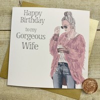 WIFE - PINK COAT BIRTHDAY CARD (Y22)