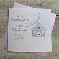 GRANDDAUGHTER - CHRISTENING SPARKLE CHURCH & BUNTING (D115-GD)