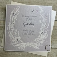 GRANDMA - SYMPATHY CARD WHITE FLOWERS (D246-GM)