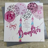 DAUGHTER AGE 13 PINK PRESSIE CARD (XLWB101-13)
