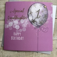 GRANDDAUGHTER AGE 1 - PINK BALLOON CARD (ST-P1GD)