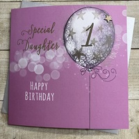 DAUGHTER AGE 1 - PINK BALLOON CARD (ST-P1D)