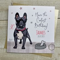 PERSONALISED DOG CARD - BULLDOG WITH SUNNIES (P23-S378)