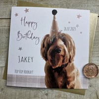 PERSONALISED DOG CARD - BIG DOG WITH HAT (P23-S379)