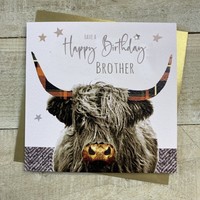 BROTHER HIGHLAND COW BIRTHDAY CARD (S347-B)