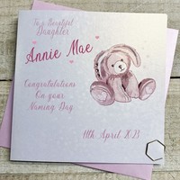 PERSONALISED DAUGHTER NAMING DAY PINK BUNNY (P23-42-D)