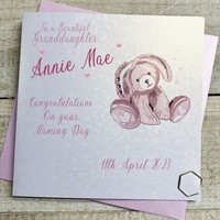 PERSONALISED GRANDDAUGHTER NAMING DAY PINK BUNNY (P23-42-GD)