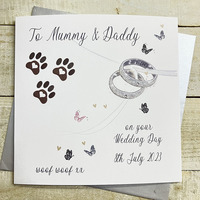 PERSONALISED CARD - ANY WORDS -FROM THE DOG ON YOUR WEDDING DAY (P23-66)