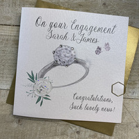 PERSONALISED - ENGAGEMENT. RING & FLOWER  (P23-10)