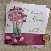 MOTHERS DAY  - PINK FLOWERS WONDERFUL MUM (M24-9)