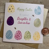 DAUGHTER& SON IN LAW EASTER EGGS & BEES CARD (E24-7)