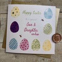 SON & DAUGHTER IN LAW EASTER EGGS & BEES CARD (E24-8)