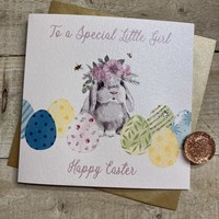 SPECIAL LITTLE GIRL - EASTER EGGS & BUNNY CARD (E24-10)