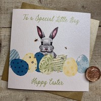 SPECIAL LITTLE BOY - EASTER EGGS & BUNNY CARD (E24-12)