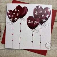 VALENTINE - LOVE YOU RED HEART BALLOONS (V24-7)
