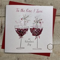 VALENTINE - ONE I LOVE -  2 FIZZY COUPE GLASSES (V24-13)