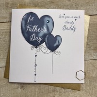 1st FATHERS DAY - 2 BALLOONS BLUE (D24-16)