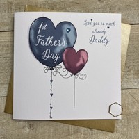 1st FATHERS DAY - 2 BALLOONS BLUE/PINK (D24-17)