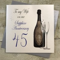 WIFE SAPHIRE 45TH ANNIVERSARY - BOTTLE & FLUTES (A45W - SALE)